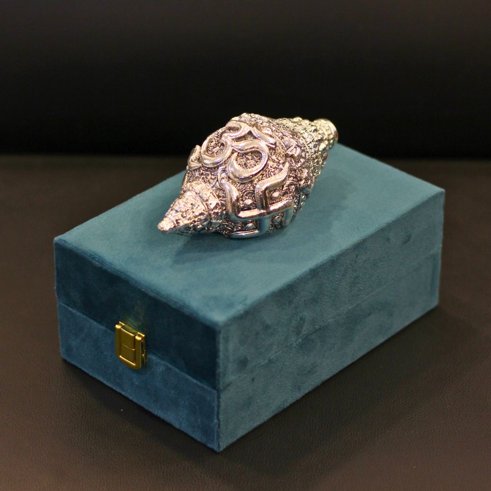 Shankh Om SIlver W/box - 5