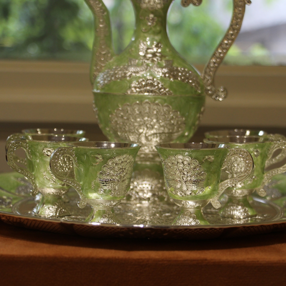 German Silver Tea Jug Set W/b - 4