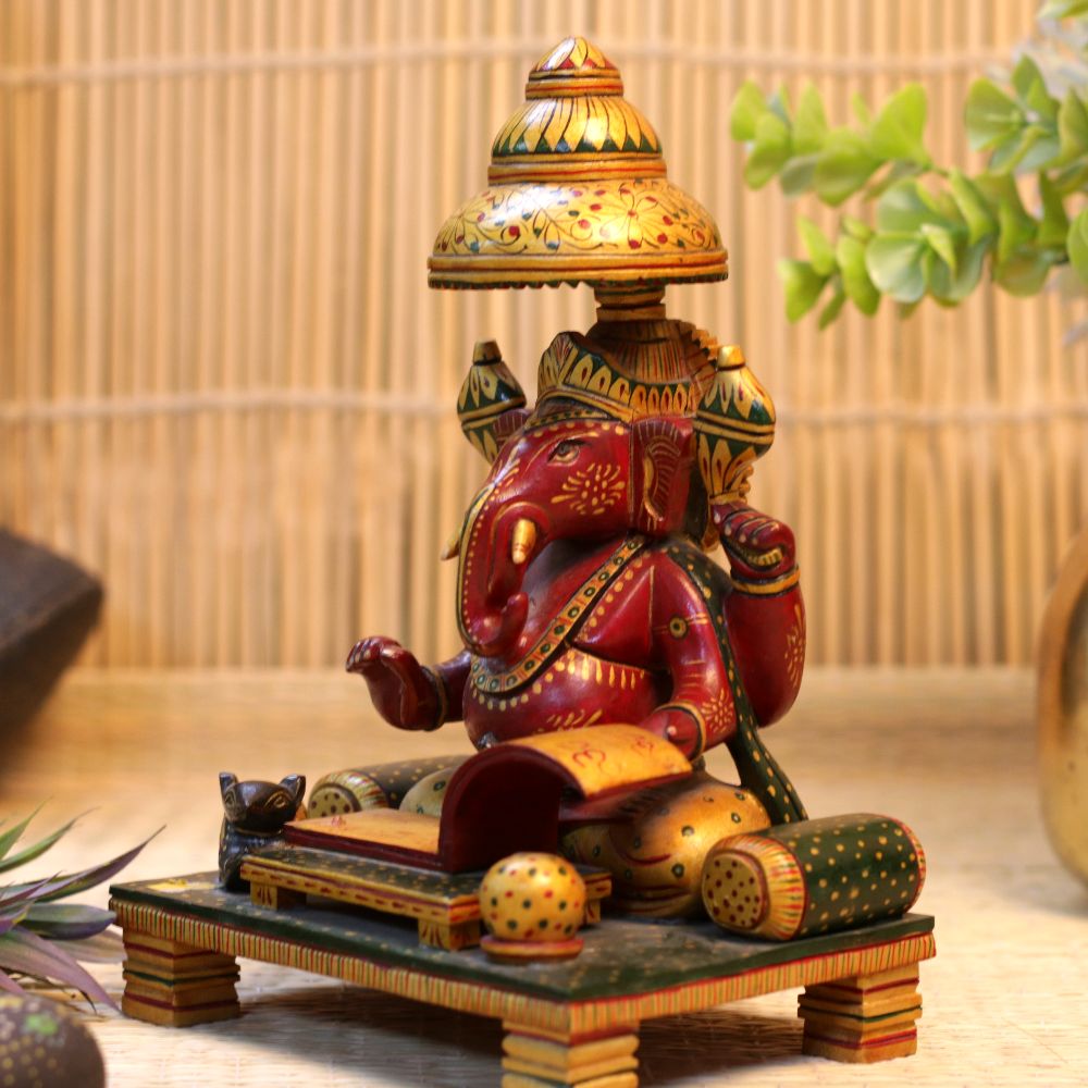 WOODEN GANESH CHOWKI