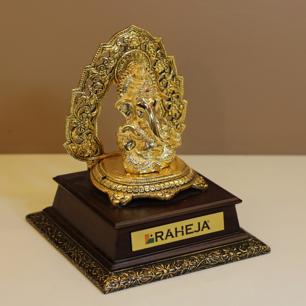 Singhasan Ganesh On Wood Ganesh - 3