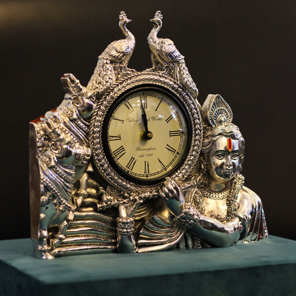 Krishna Two Peacock Wall Clock - 6