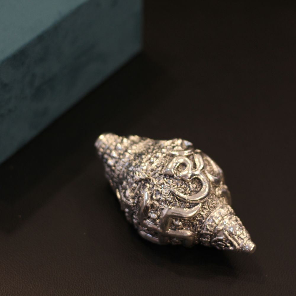 Shankh Om SIlver W/box - 7