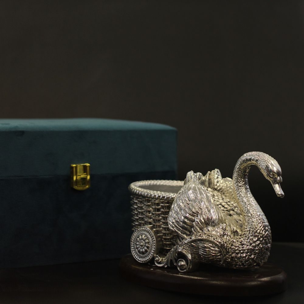 Duck Bowl Clad With SIlver W/box - 6