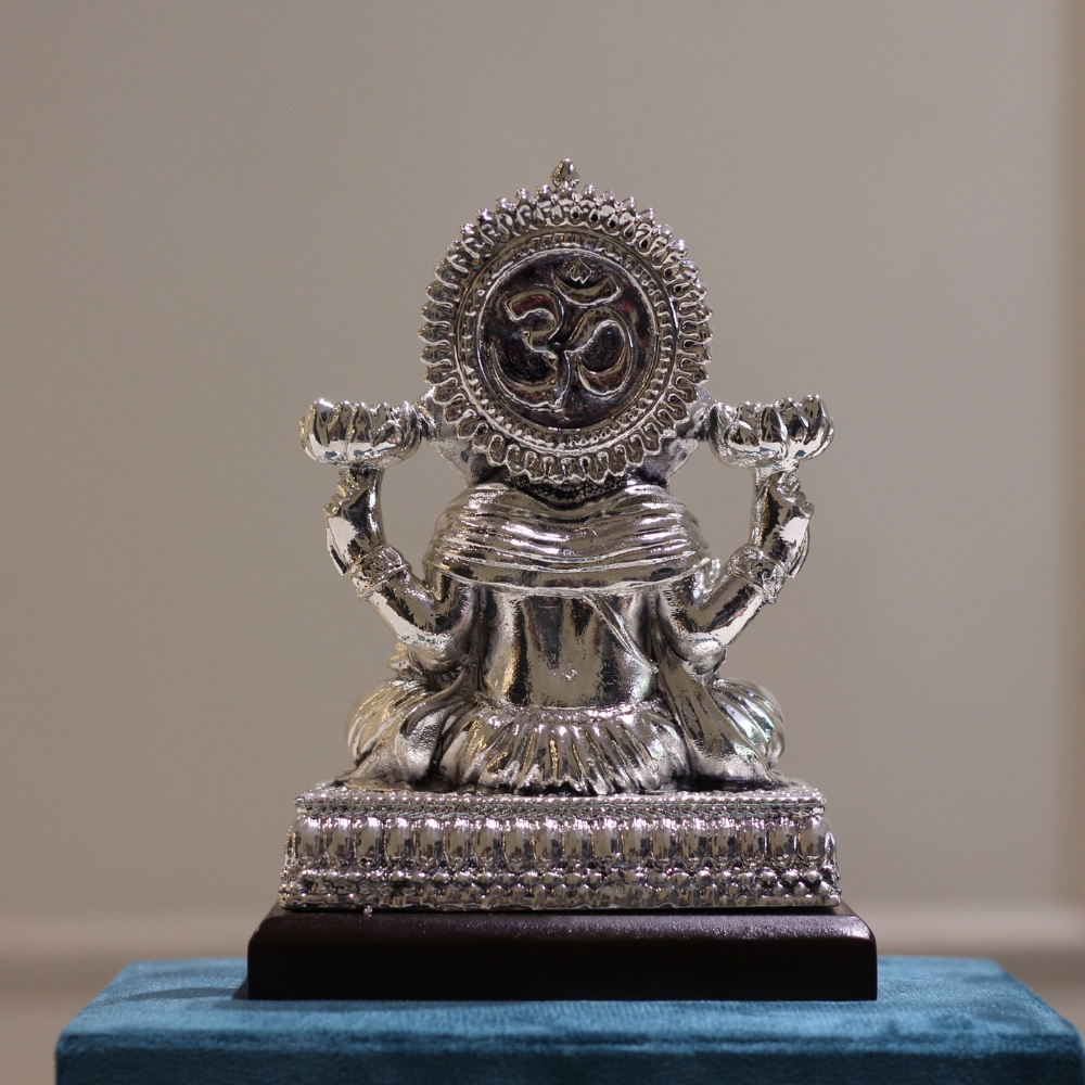 Ganesh Chowki 6'' Silver W/b - 6