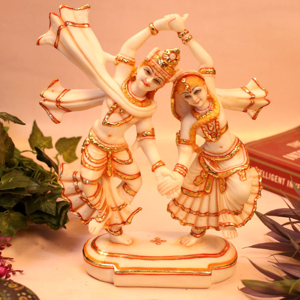 Resin White Radha Krishna Ji