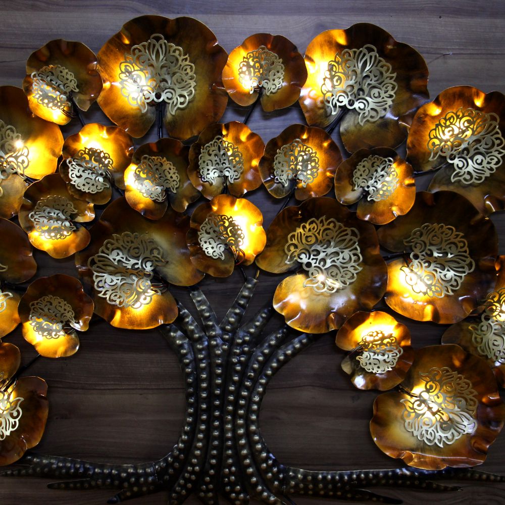 Iron Wall  Big Pipal Tree With Led