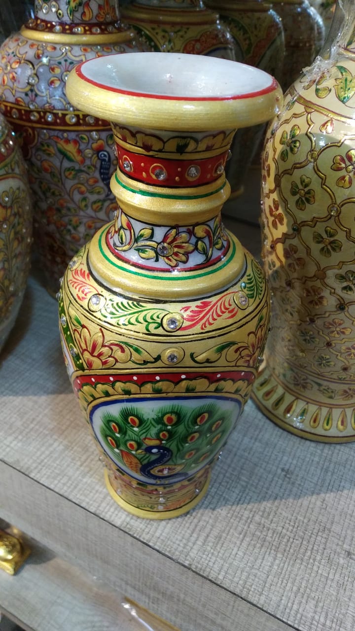 Marble Flower Pot 9''