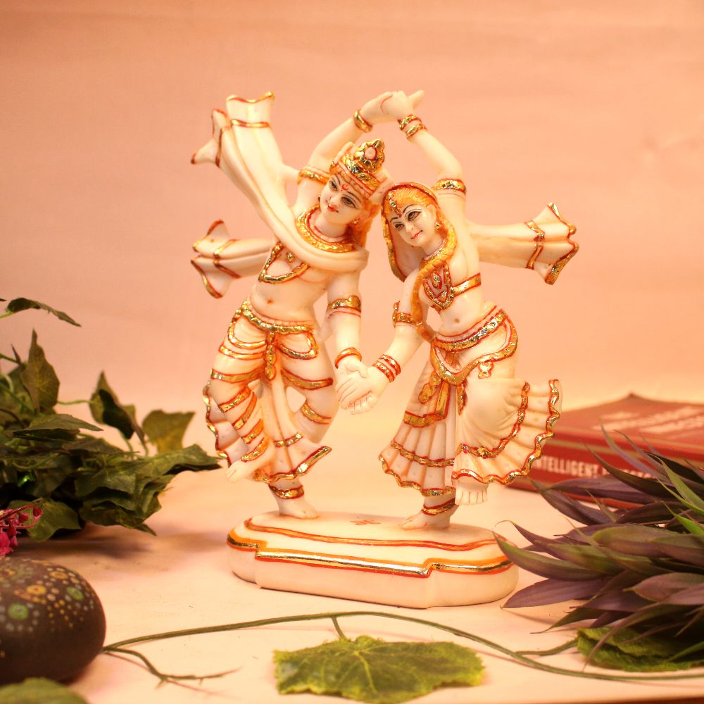 Resin White Radha Krishna Ji