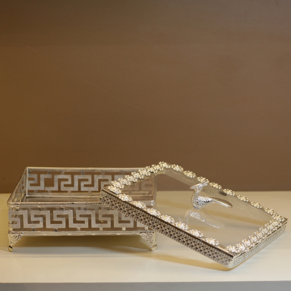 Square Jali Dryfruit Box 8x8 - 3