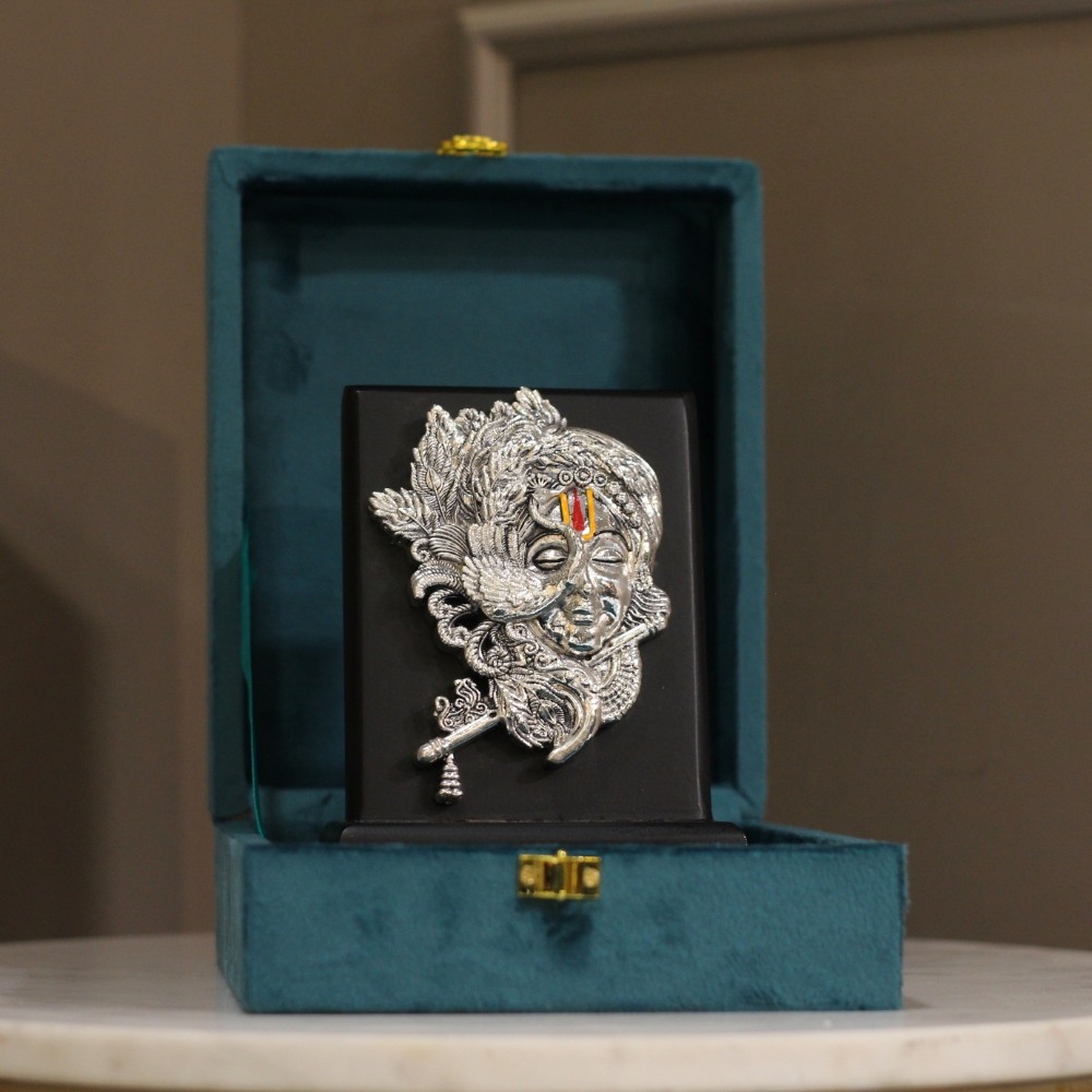 Krishna Ji 4'' Clad Silver W/b - 4
