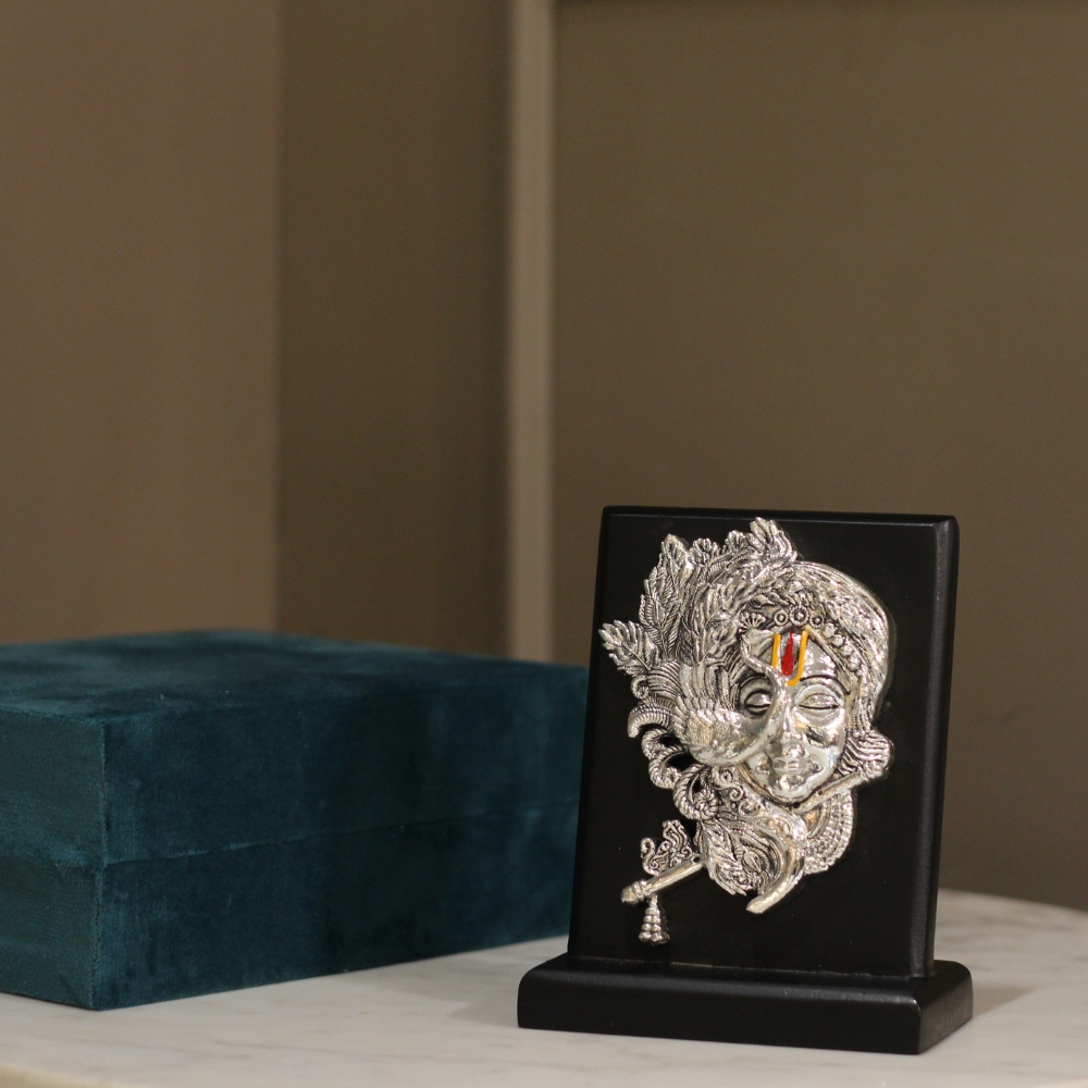 Krishna Ji 4'' Clad Silver W/b - 5