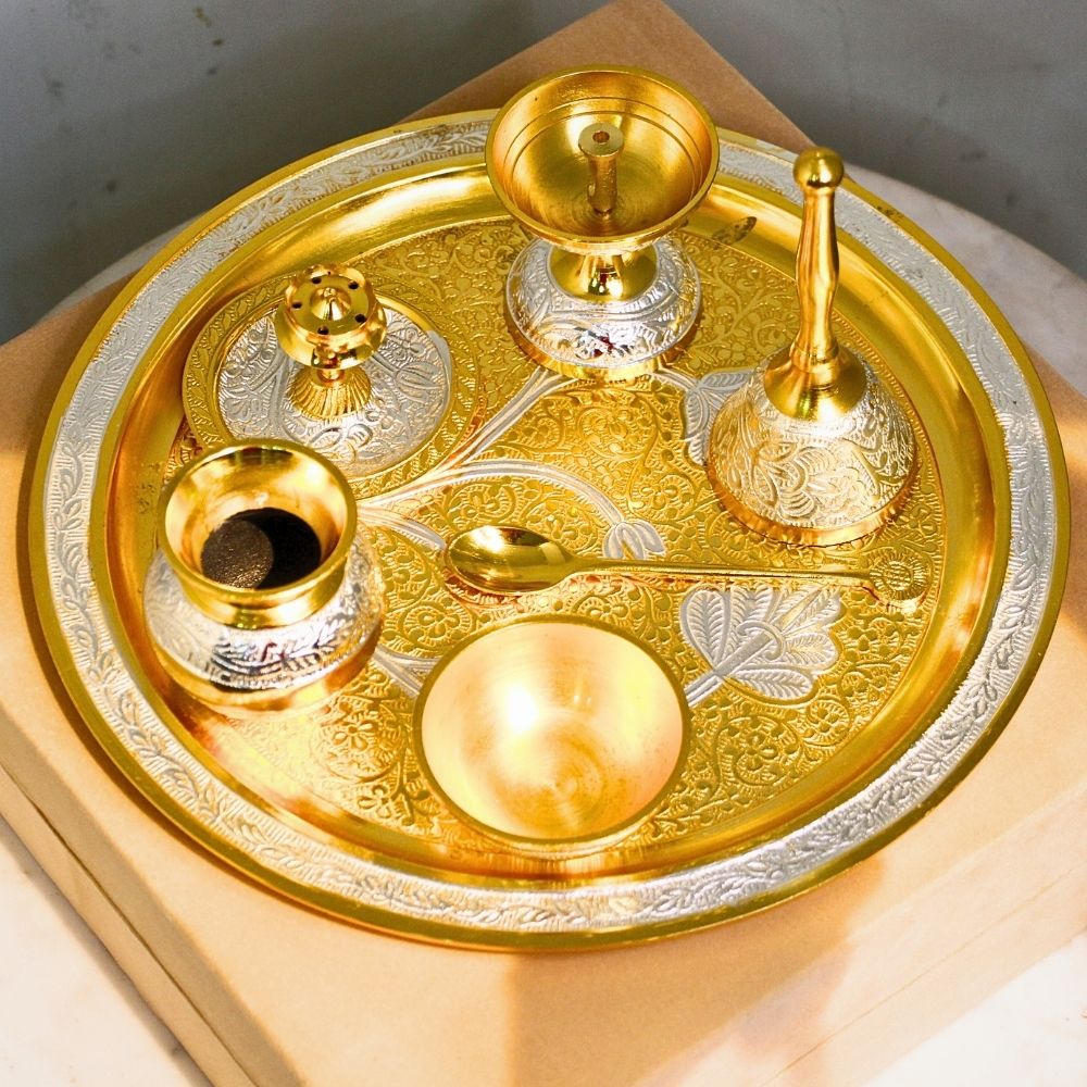 Pooja Thali Set Two Tone