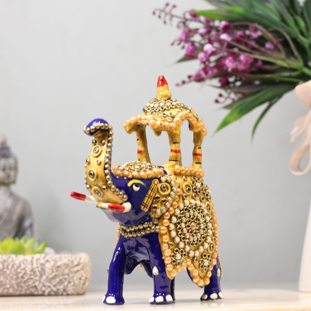 Metal Ambabari Elephant jewellery Work 6'' - 3