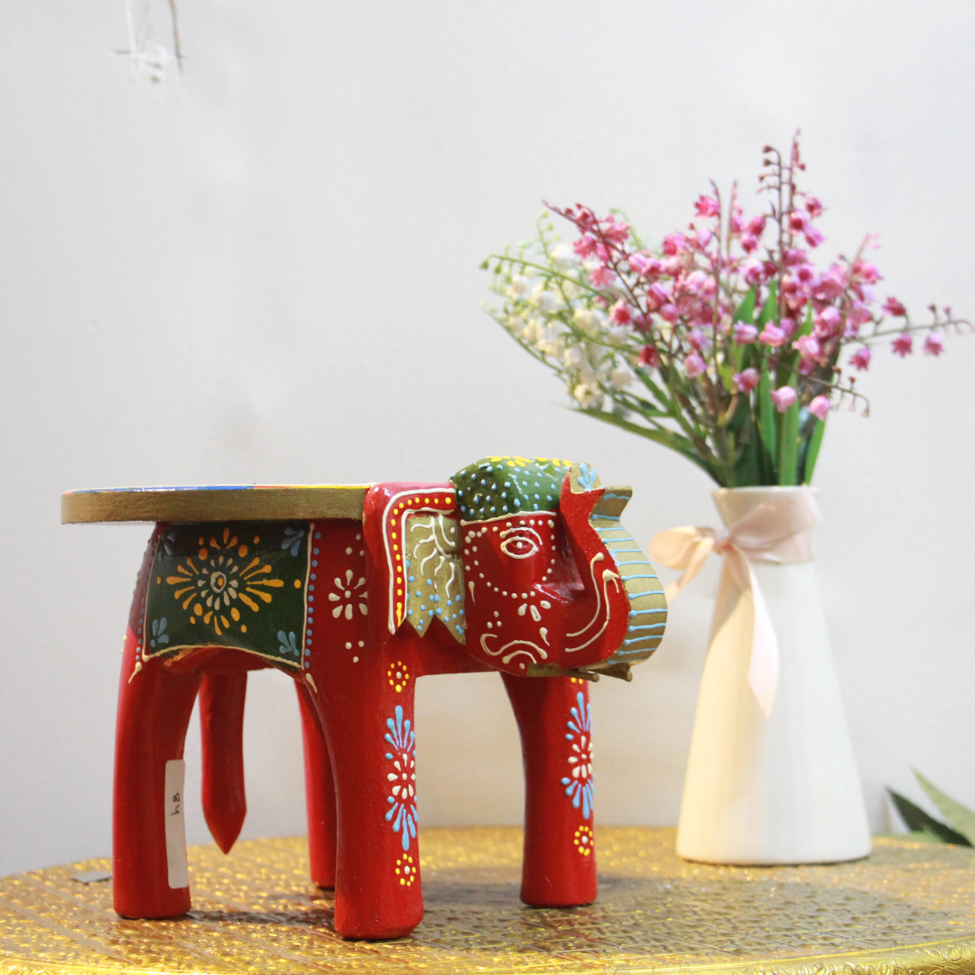 Painted Elephant Stool 6