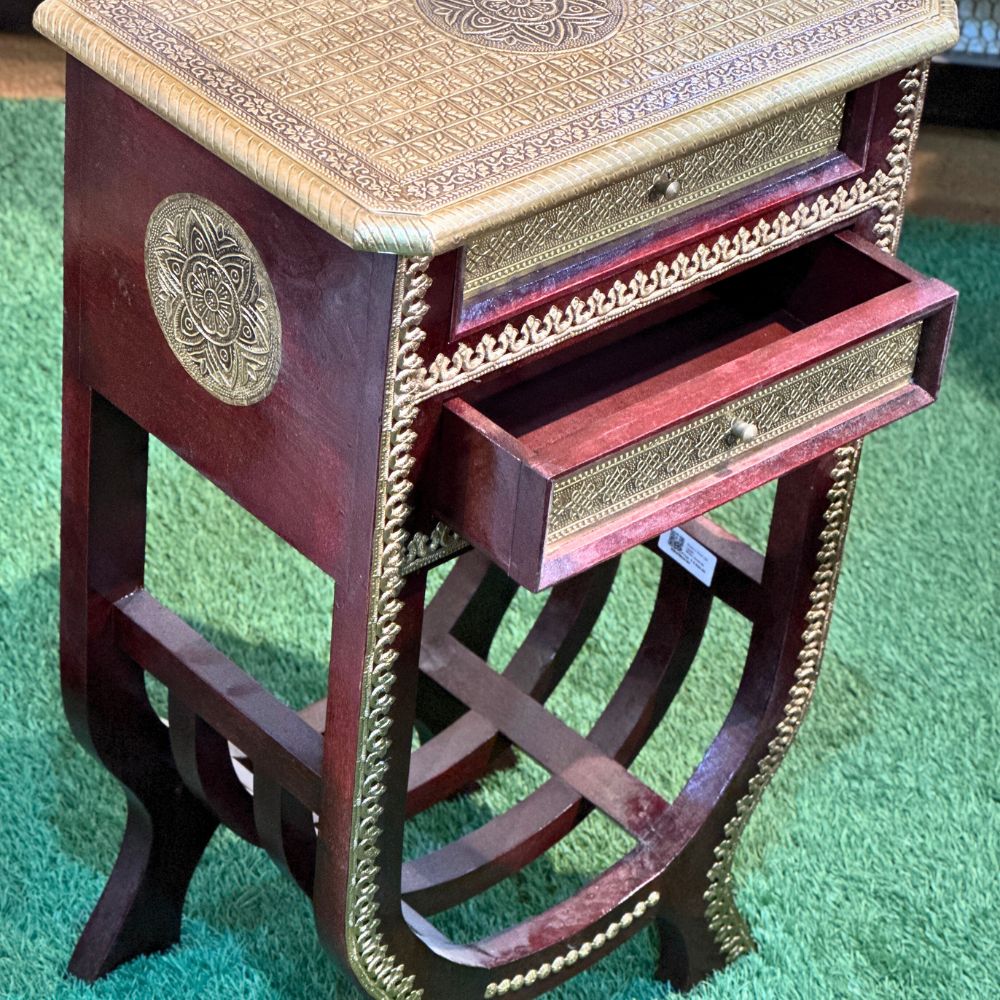 Brass U Stool 18x12x30