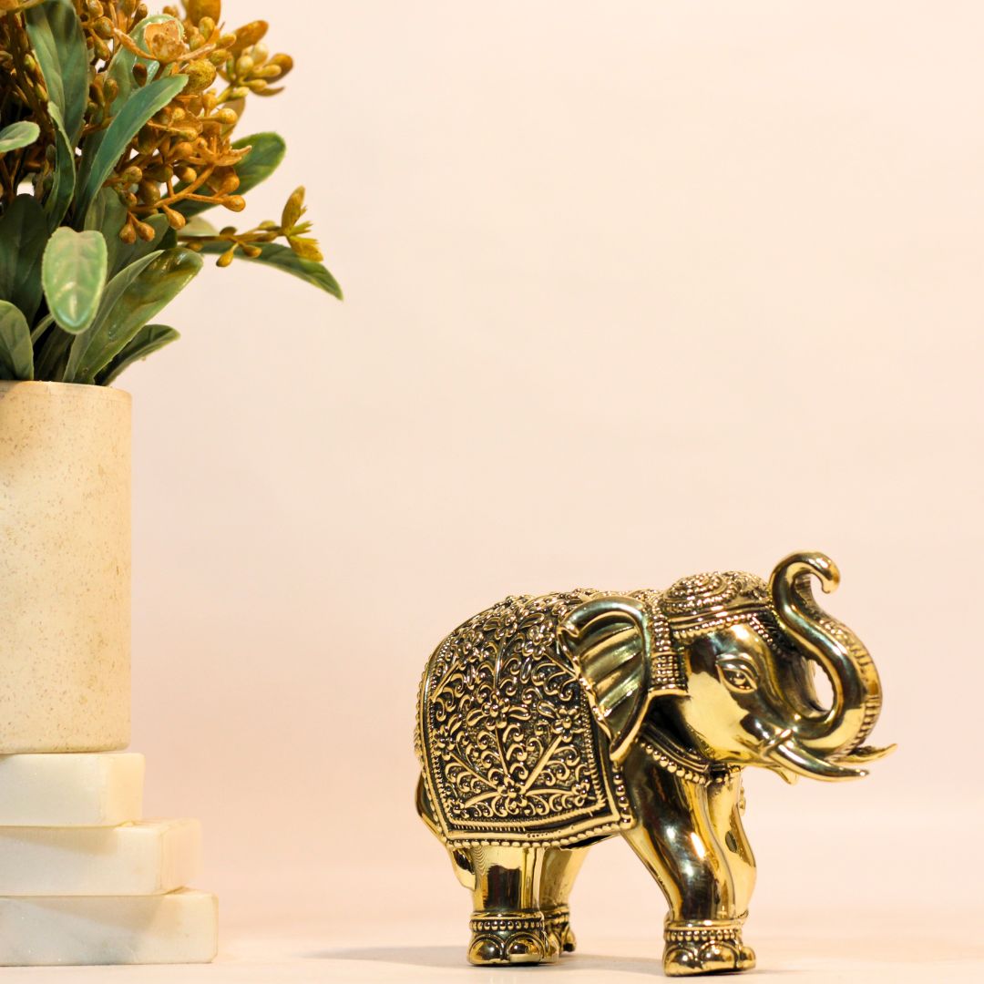 Brass Elephant Antique 3'' - 5