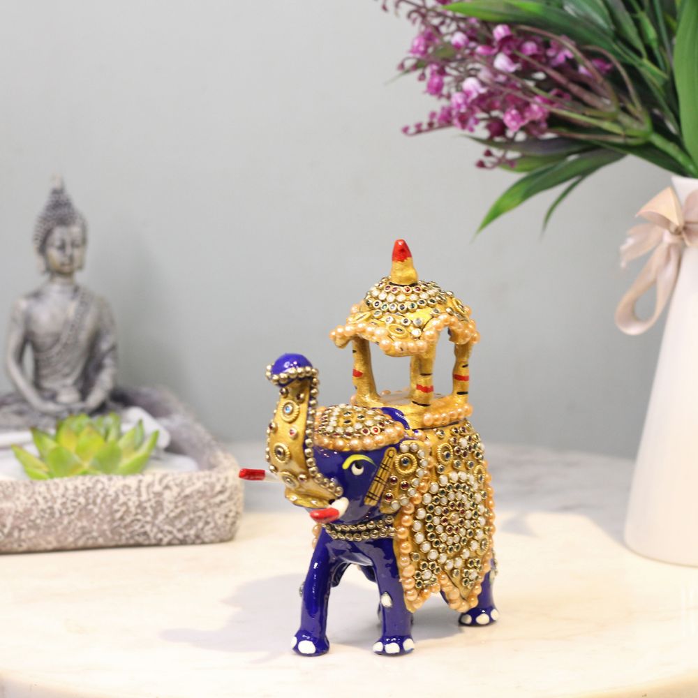 Metal Ambabari Elephant jewellery Work 6'' - 4