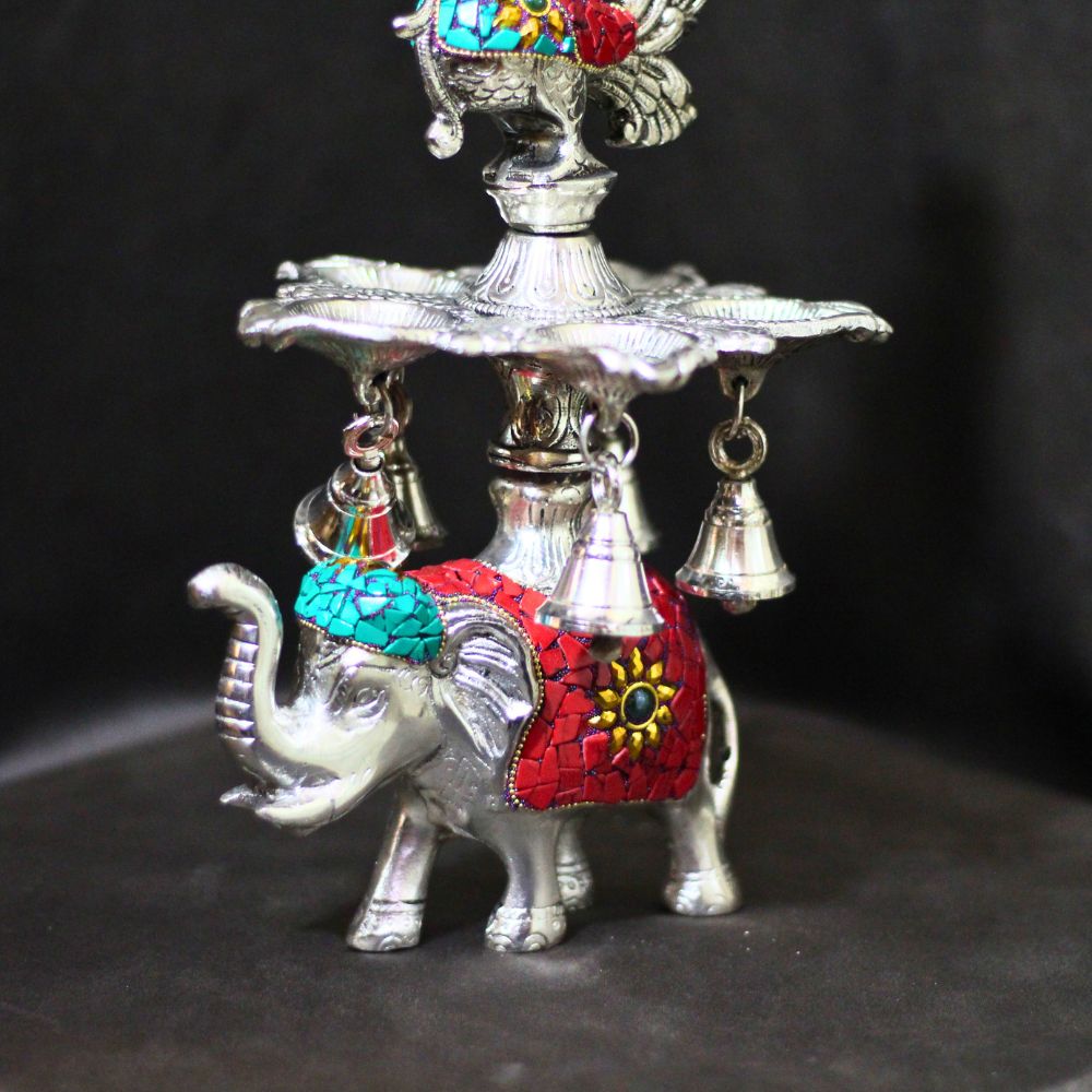 Metal Stone Elephant Samai - 5