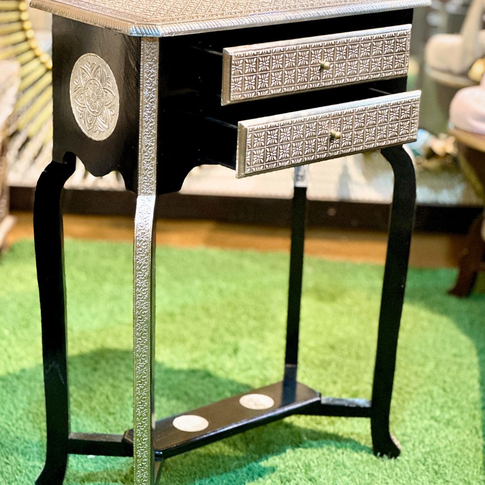 Silver Metal 2 Rack Stool 23x12x32