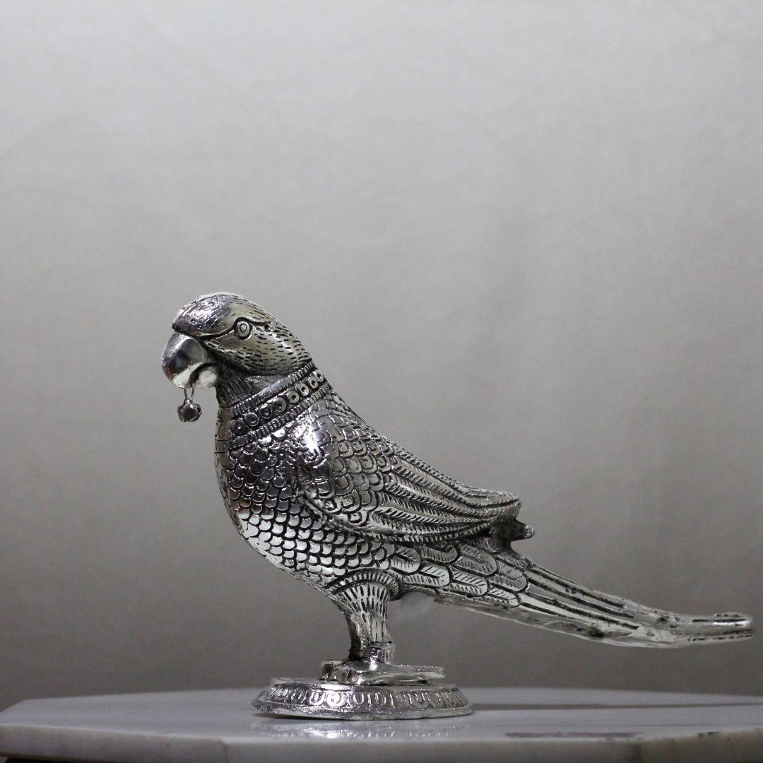 Metal Parrot Flower Plet - 4
