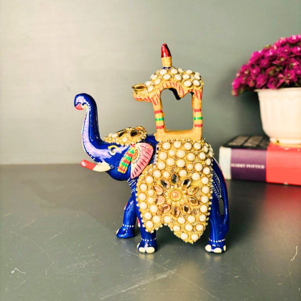 Metal Stone Ambabari Elephant 6''