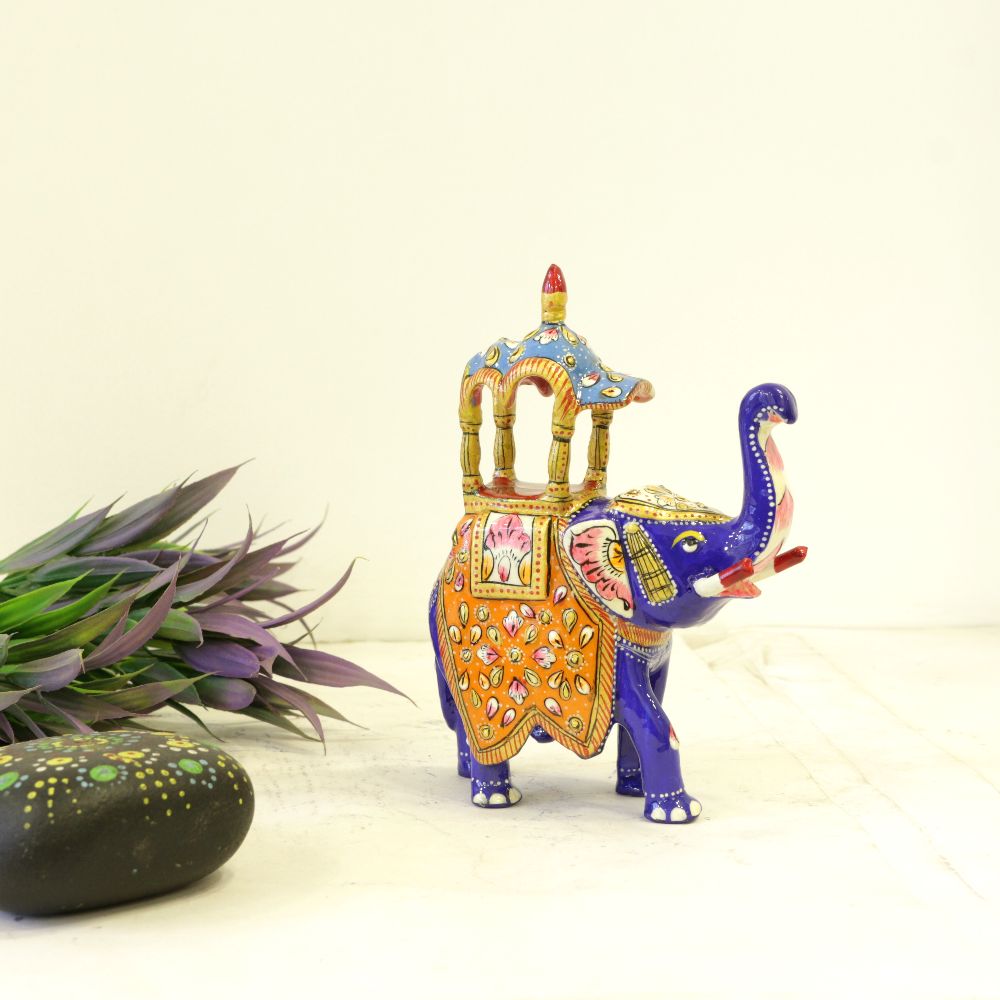 METAL BLUE MEENA AMBABARI ELEPHANT 4