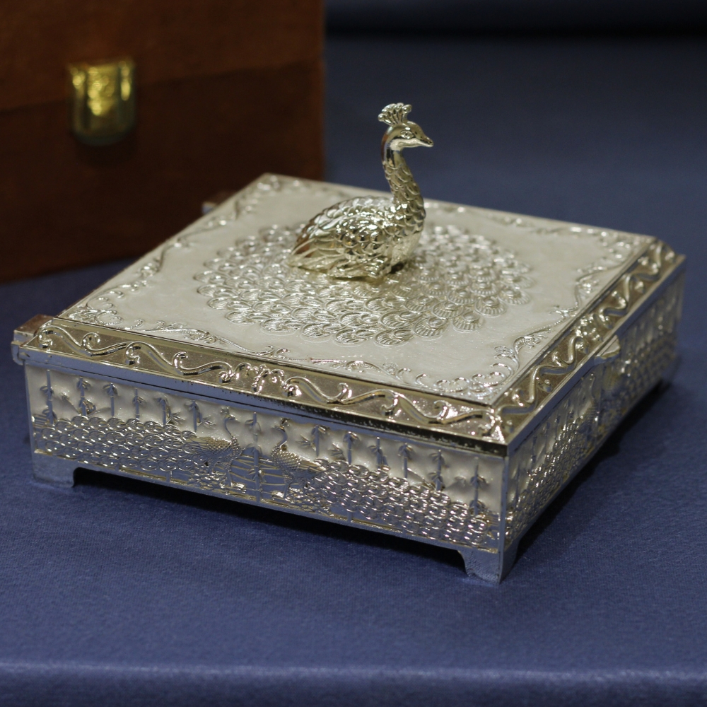 Square Peacock Bowl With Tray W/b - 5