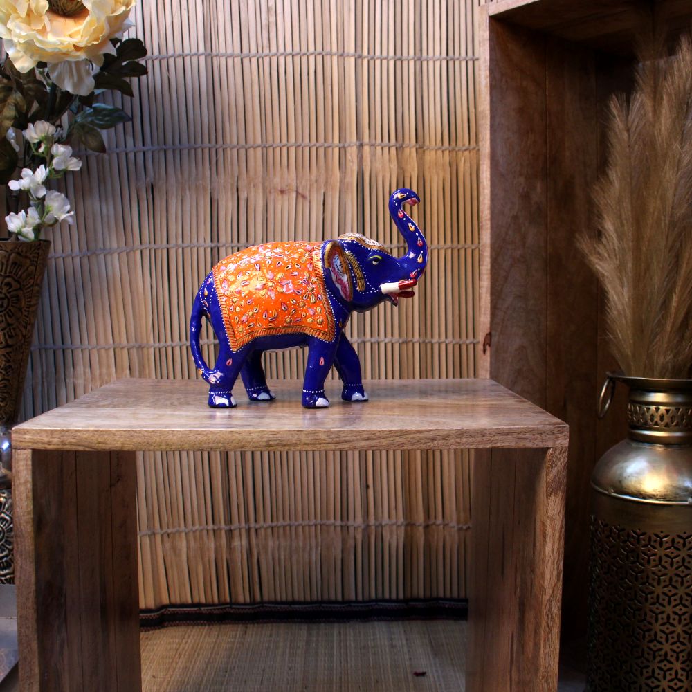 Metal Meenakari Elephant 7'' - 5
