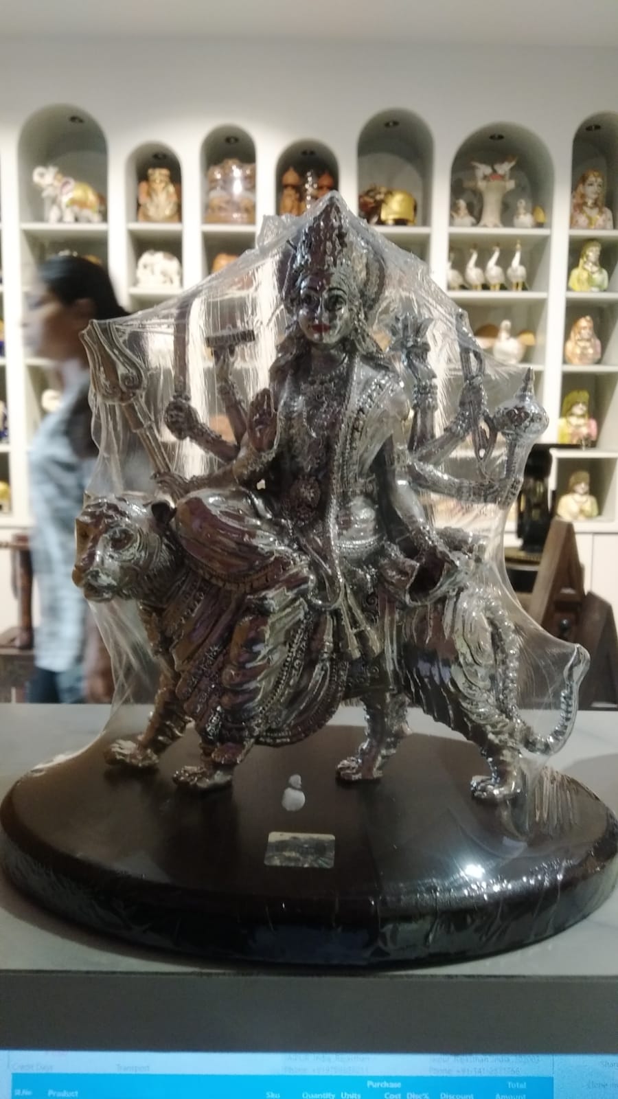 Durga Ji Clad Silver W/b