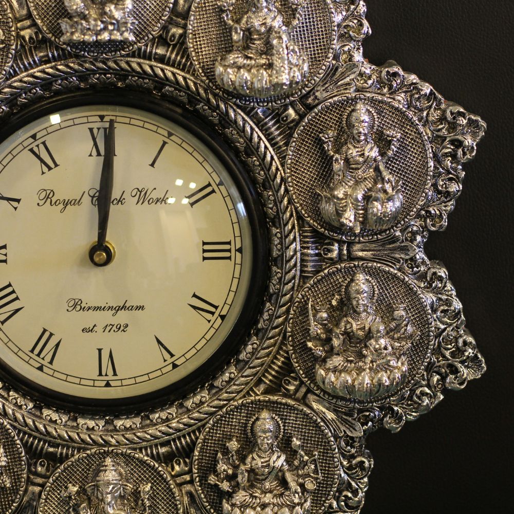 Clock Asthalaxmi Silver W/b - 4