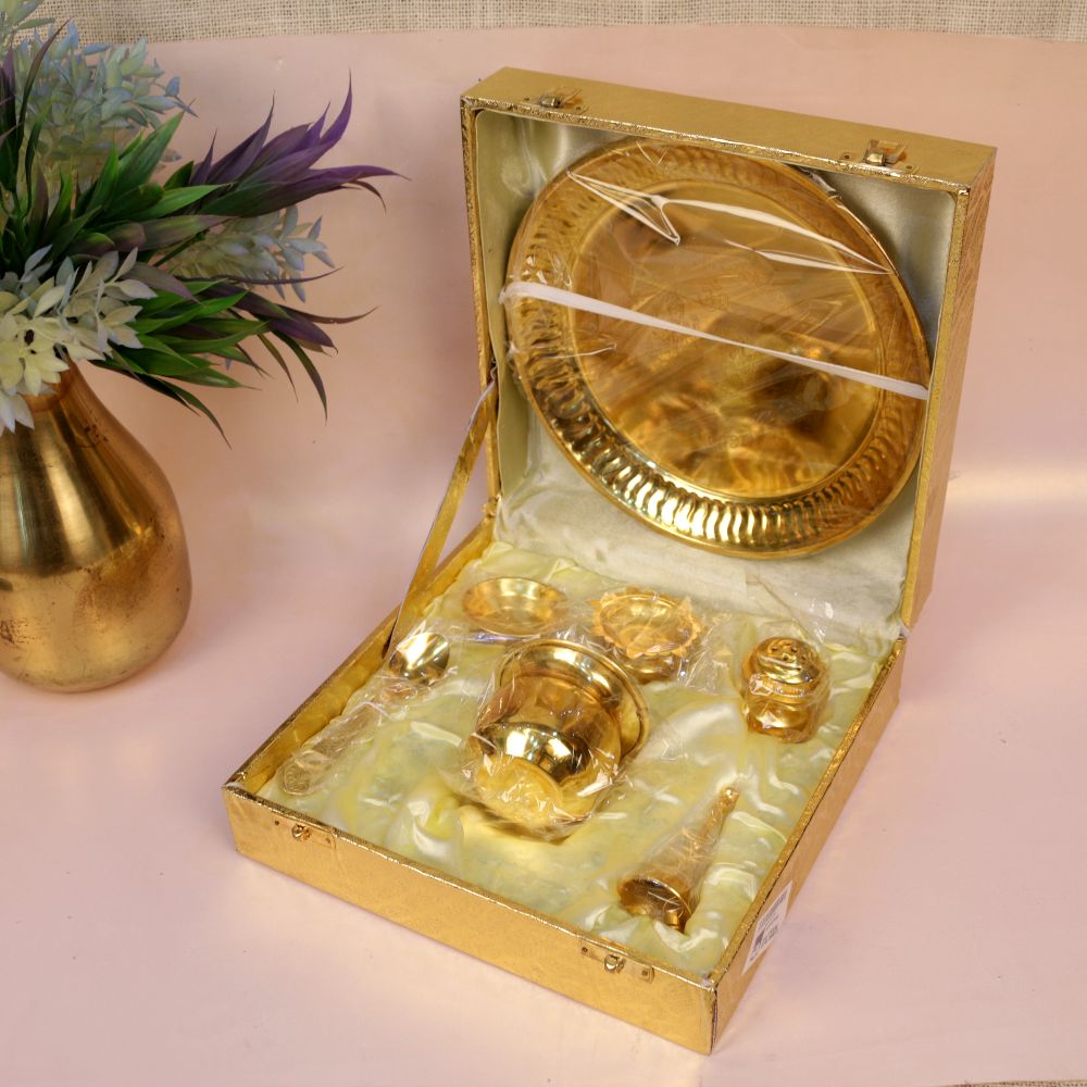POOJA THALI SET GOLDEN