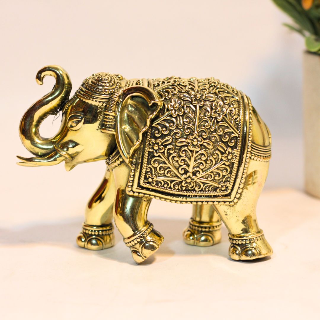 Brass Elephant Antique 3'' - 3