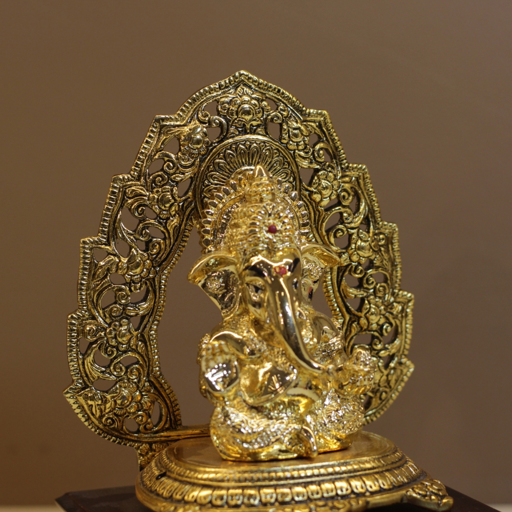 Singhasan Ganesh On Wood Ganesh - 5