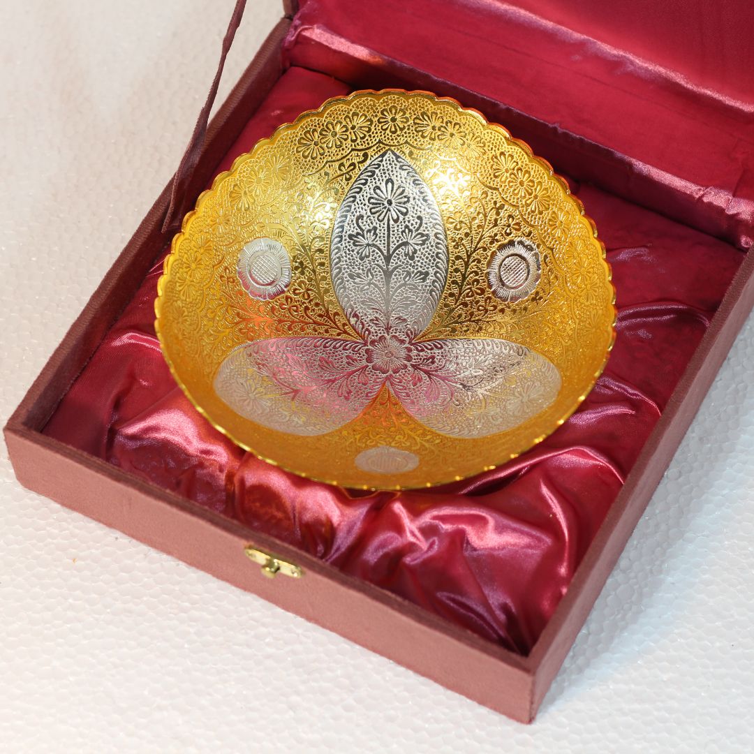 Brass Bowl Golden W/b - 3