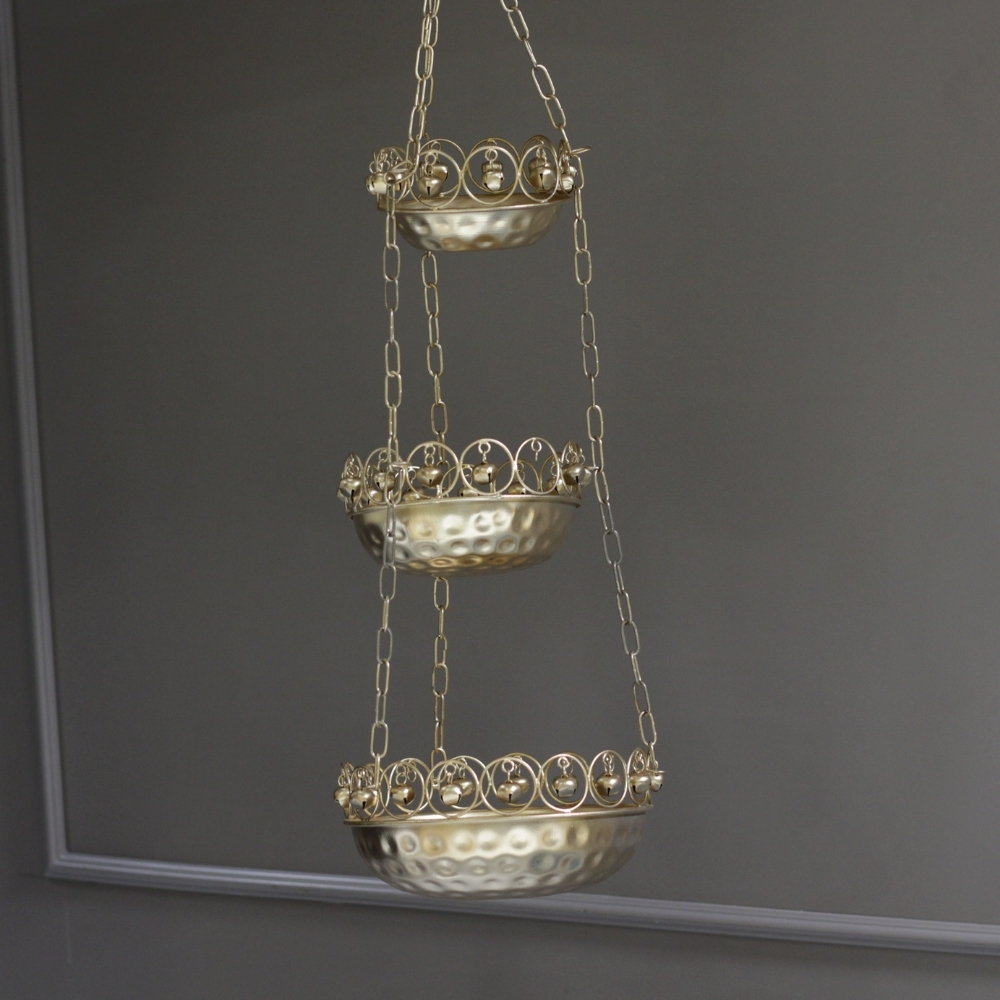 Iron Hanging Ghungroo Urli S/3