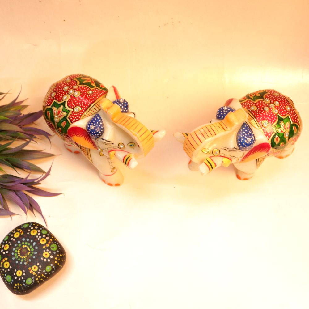 Marble Elephant Pair 5'' - 3