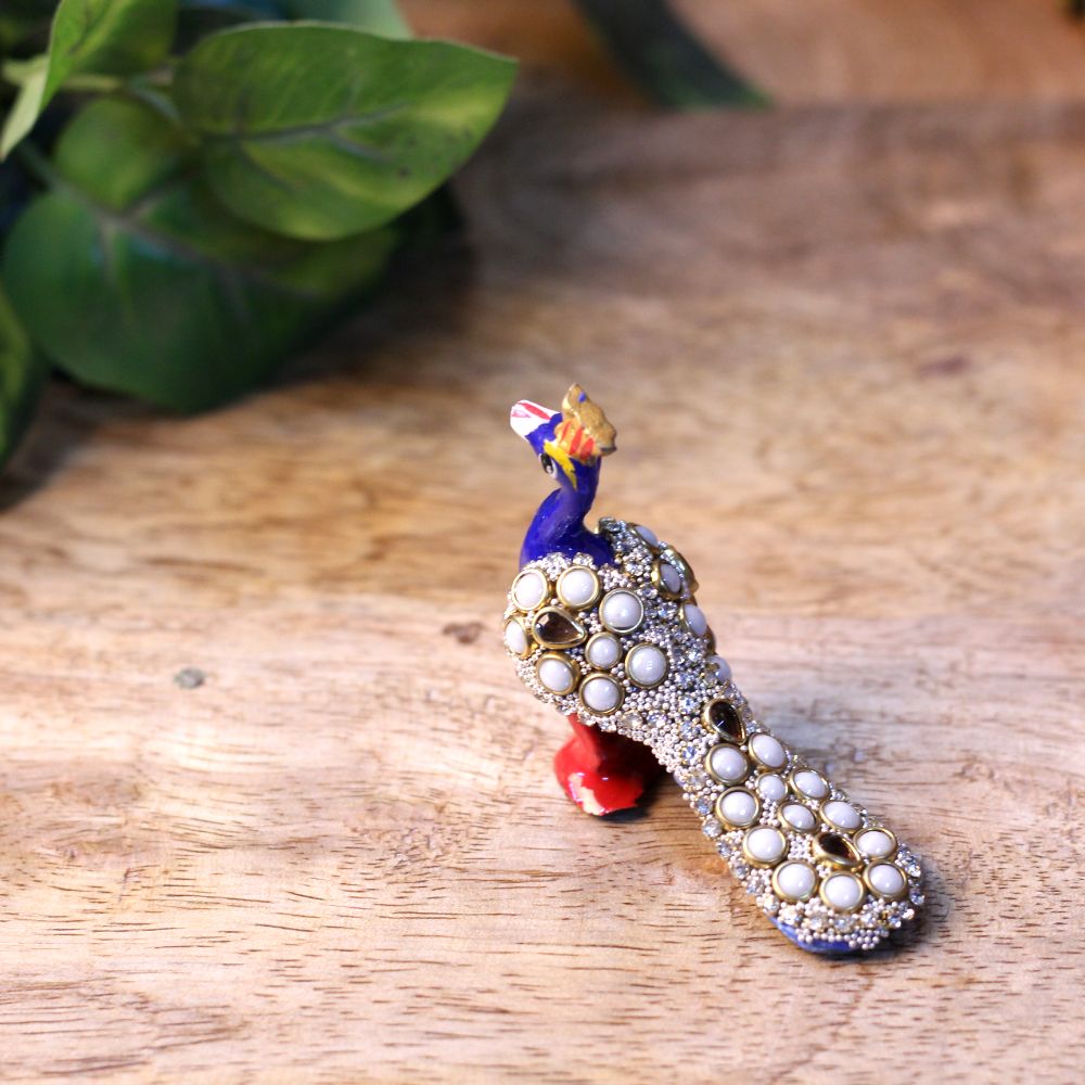 Metal Stone Peacock 1 inch - 3