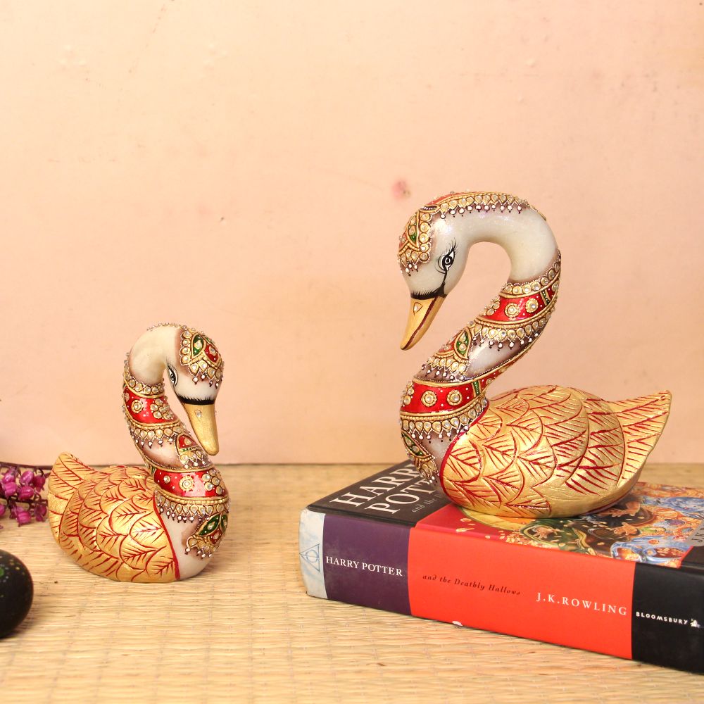 Marble Printed Golden Duck Set 2 - 3