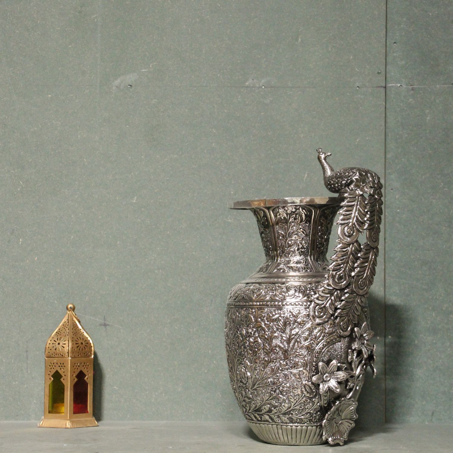 Brass Peacock Flower Pot