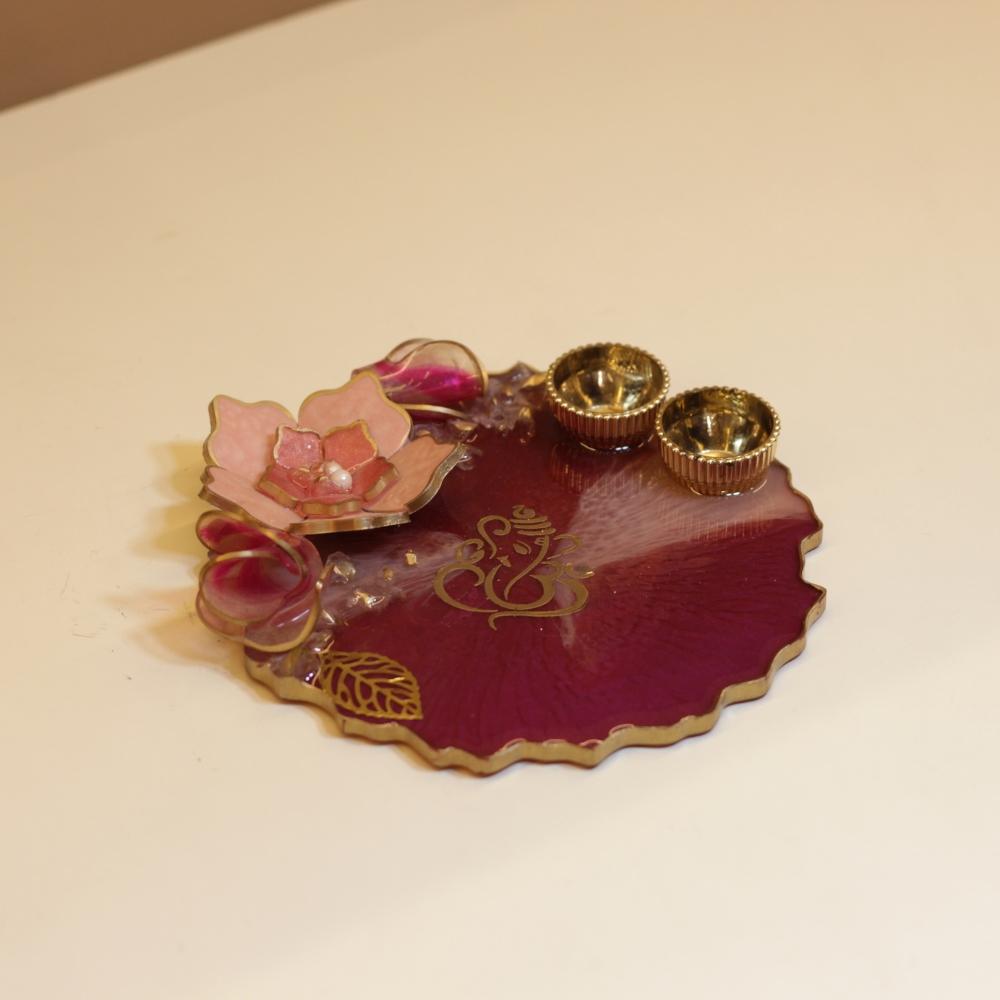 Resin flower Pooja Plate