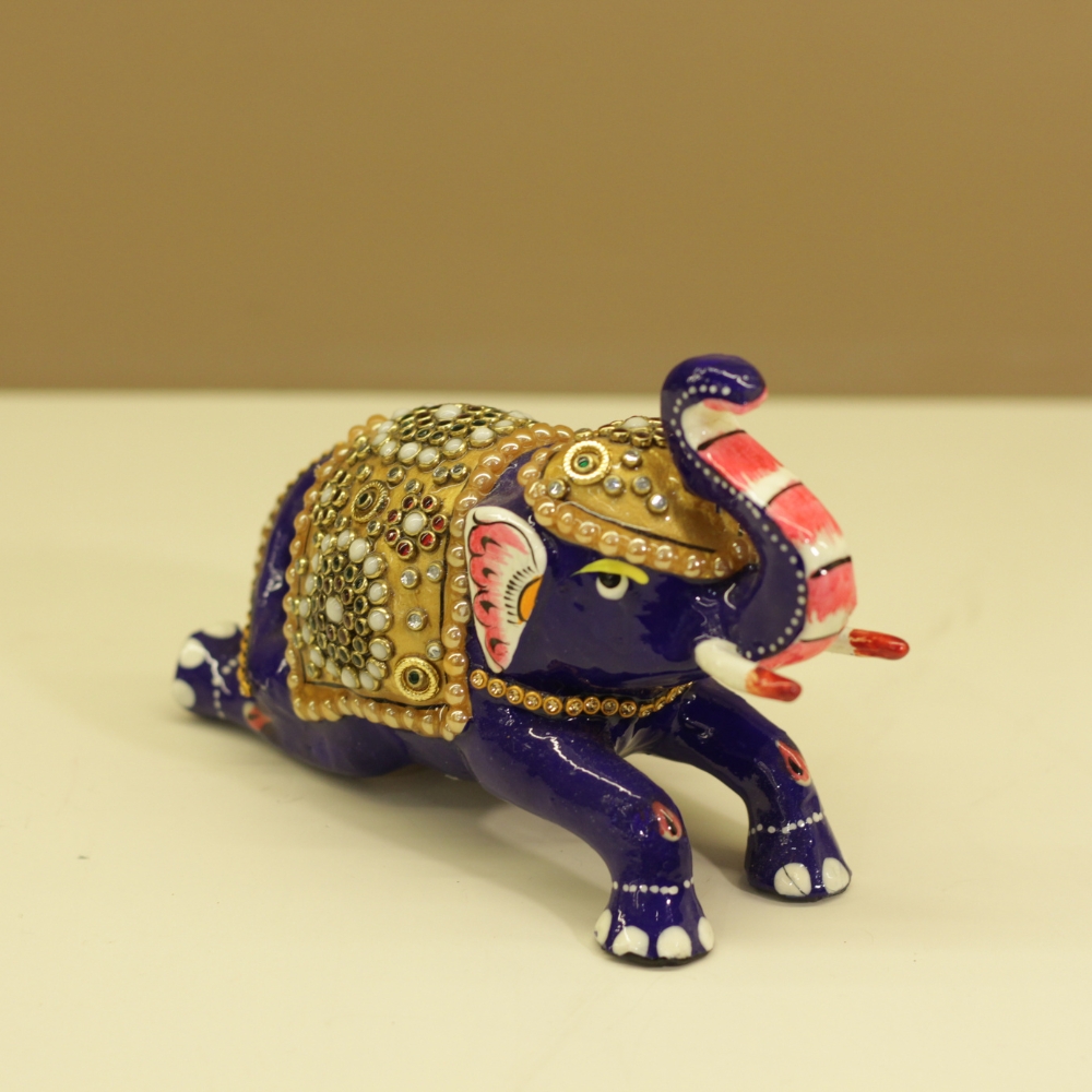 Sitting Elephant Jewellery Work 5'' - 5
