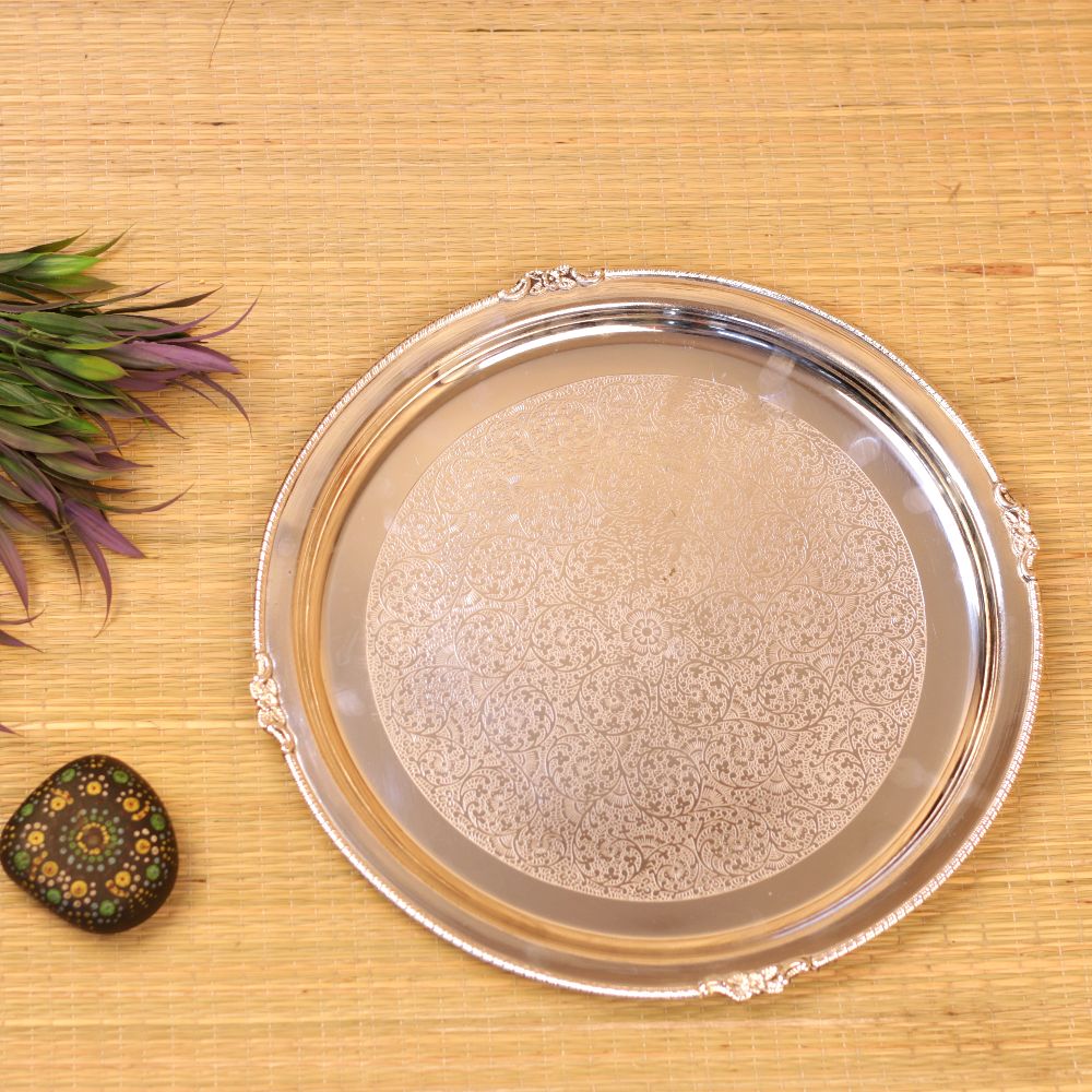 SILVER TRAY 18X18 BRASS
