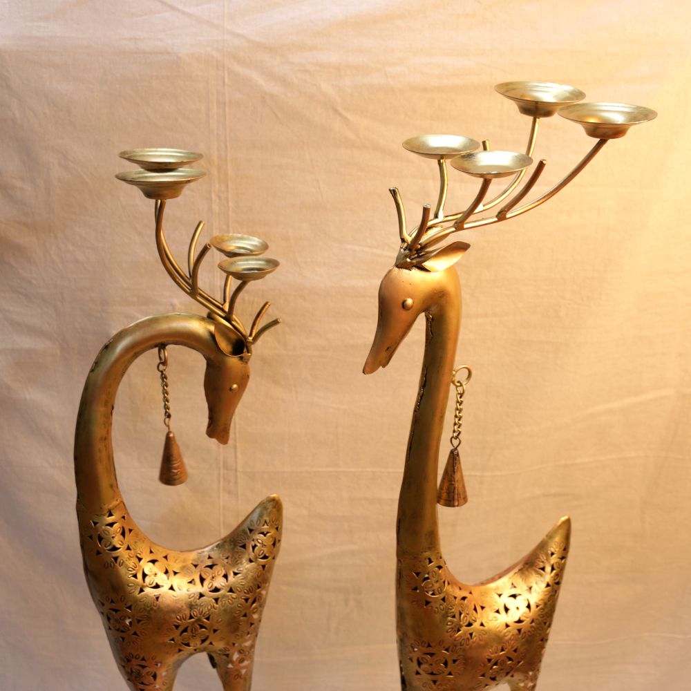 IRON DEER CANDLE WITH BELL - 3