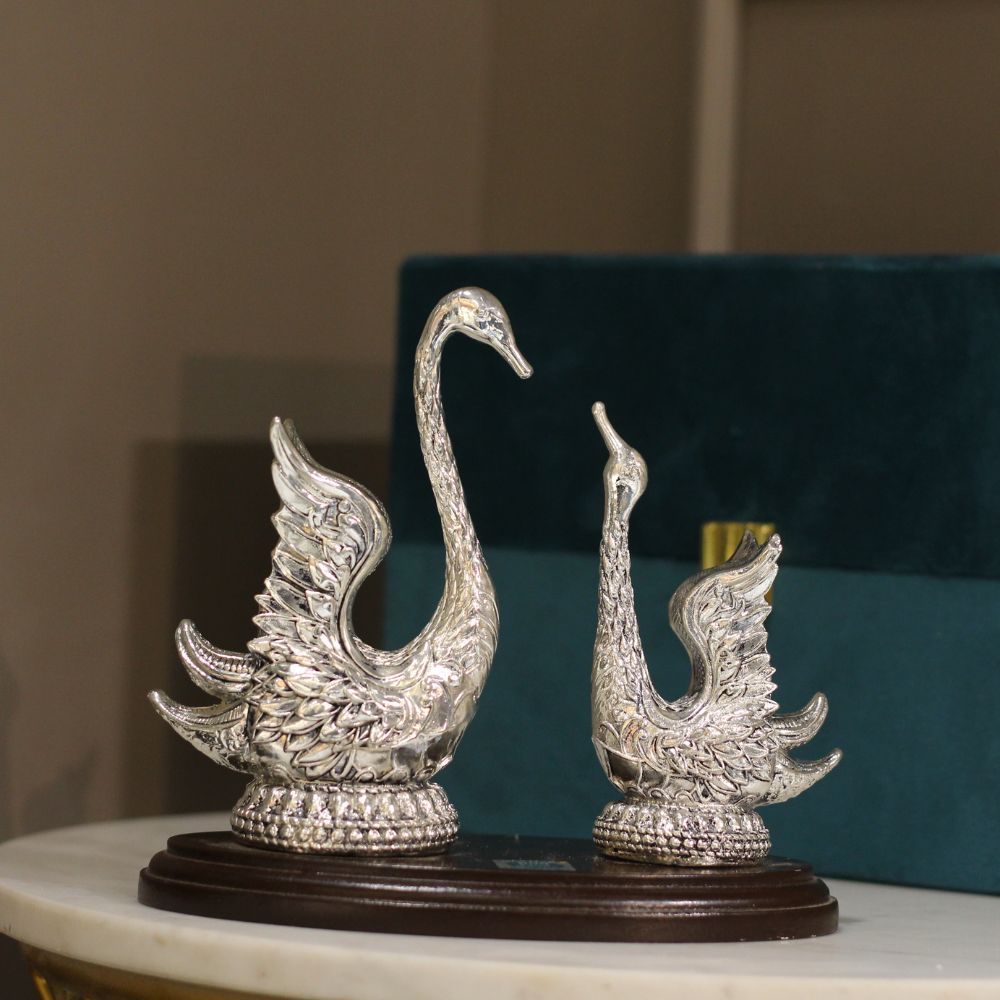 Swaan Pair Clad With Silver W/box - 3