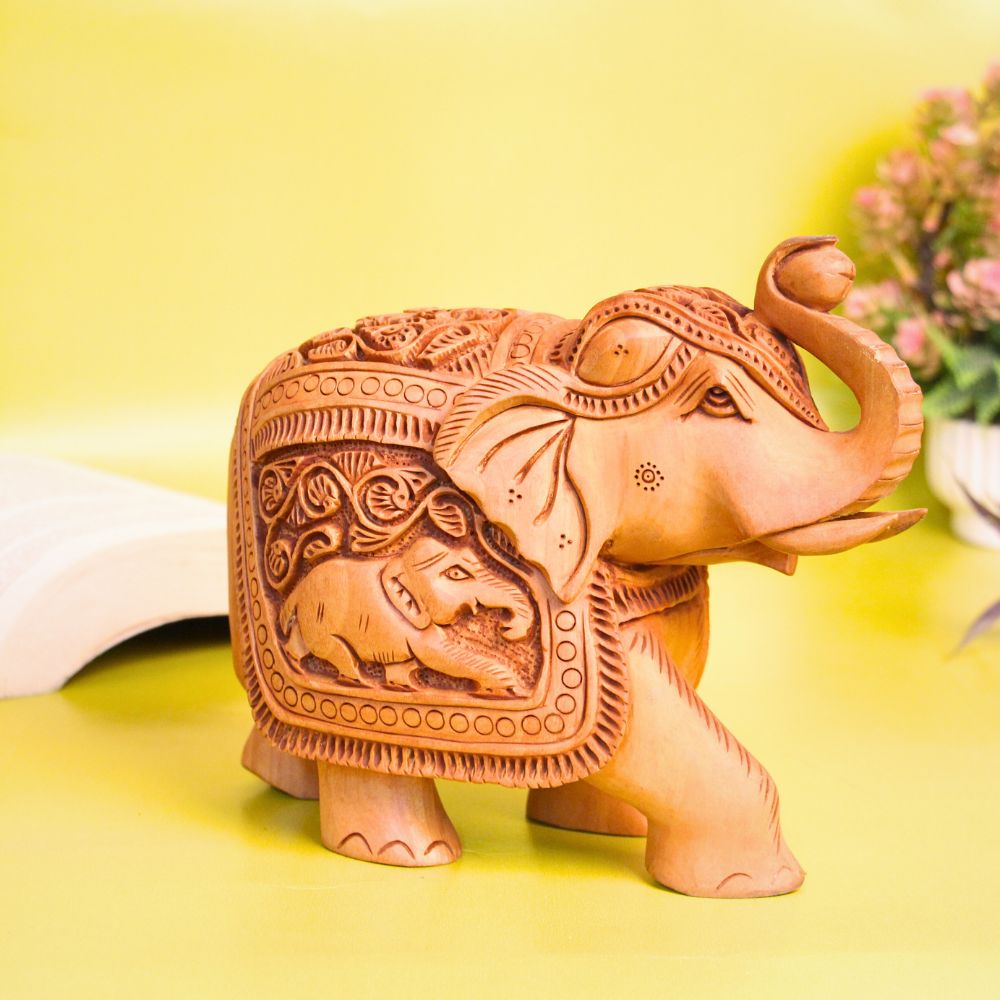 Wooden Elephant 6'' Shikaar T/u - 4