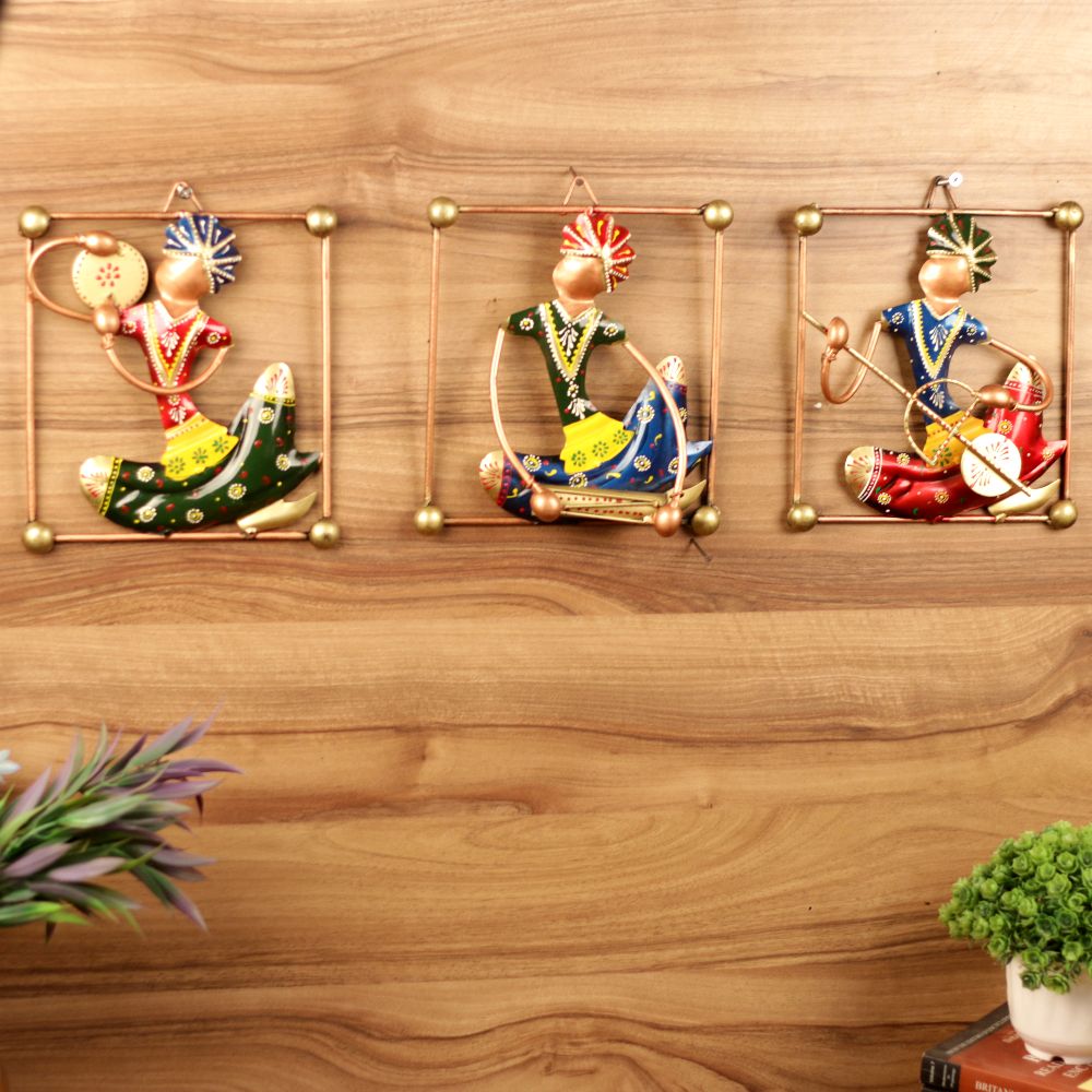 IRON PAINTED WALL SITTING MUSICAL FRAME S/3 - 3
