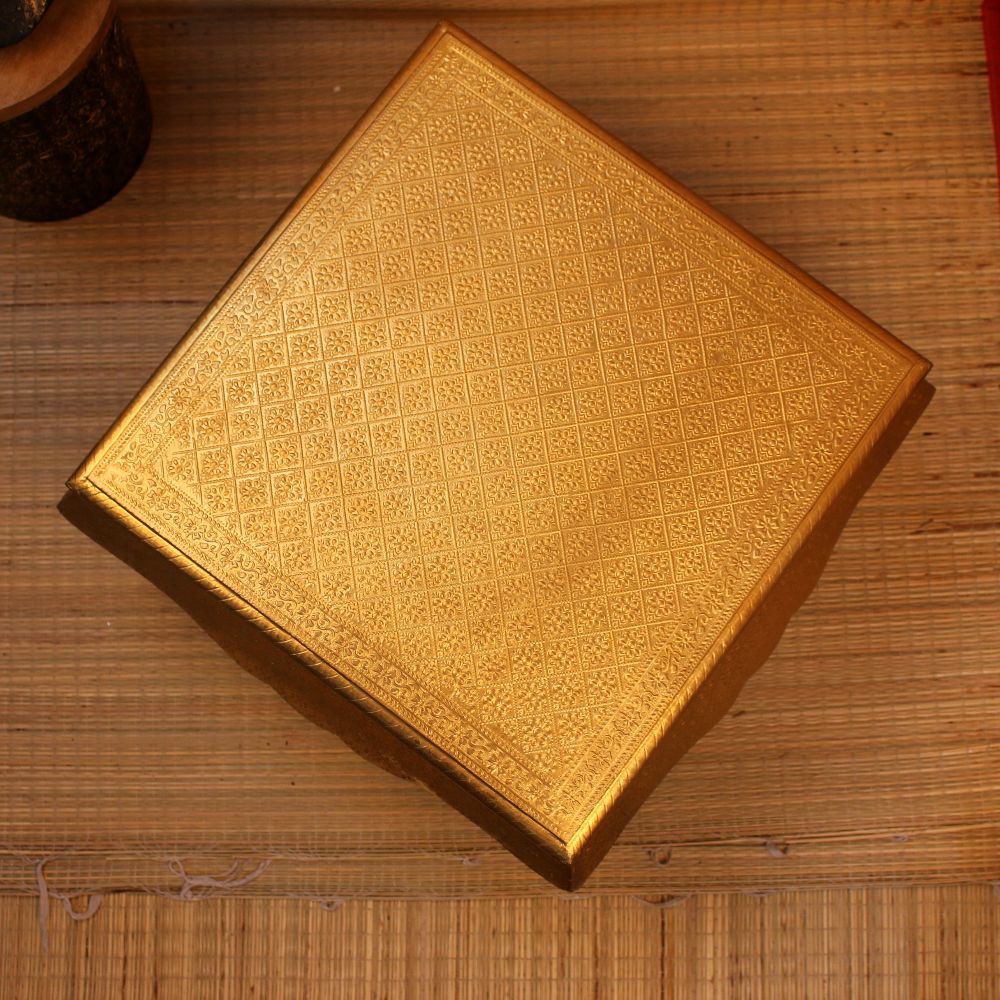 Wooden Bajot Full Brass 18*18*12 - 3
