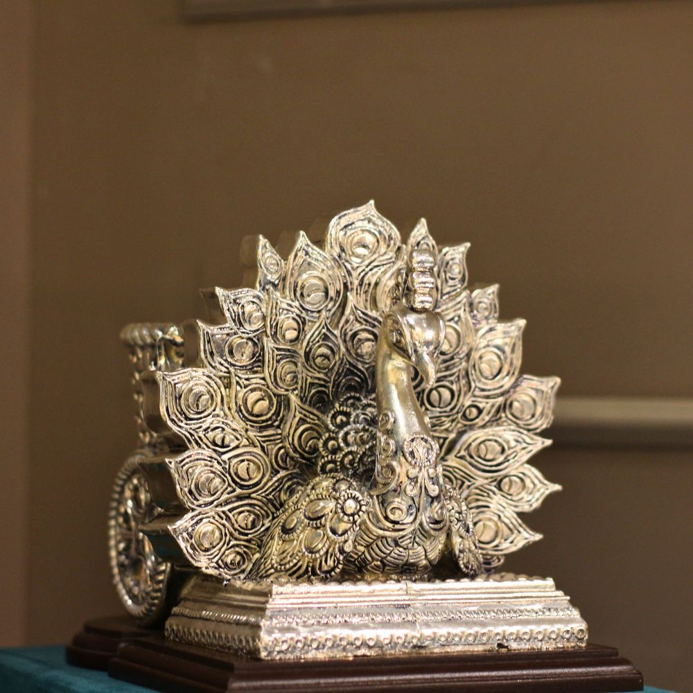 Peacock Pen Stand W/b - 5