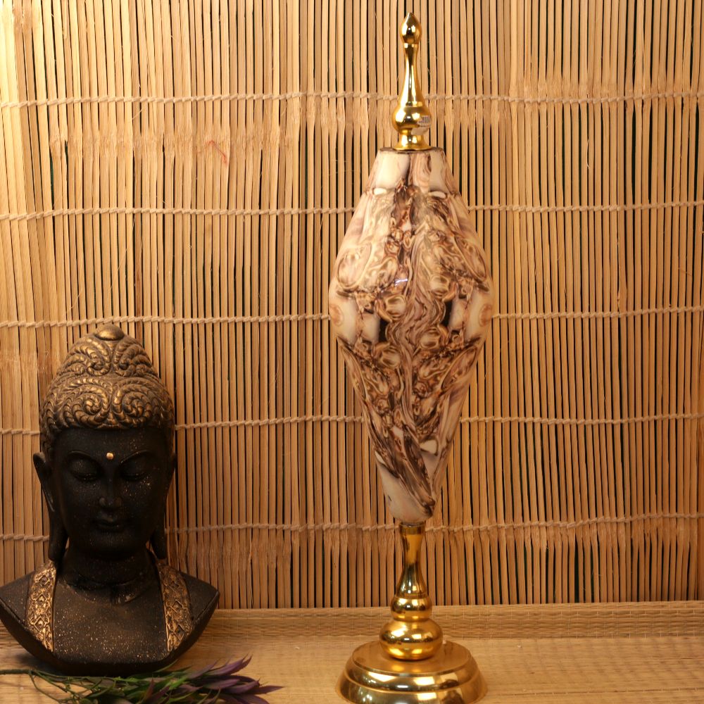 METAL WHITE & GOLDEN DISPLAY POT BIG