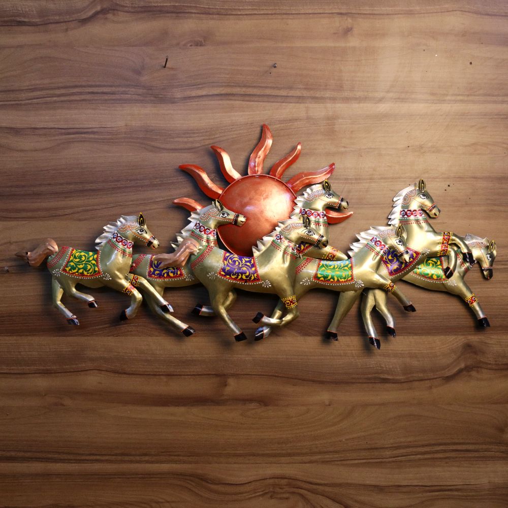 IRON WALL 7 HORSE WITH SUN 1266